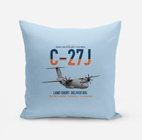 Thumbnail for C-27J Spartan design on light blue pillow