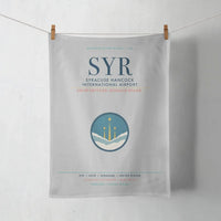 Thumbnail for Syracuse Hancock International Airport (SYR) design on light gray towel