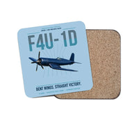 Thumbnail for F4U-1D Corsair design on light blue 1 piece coaster
