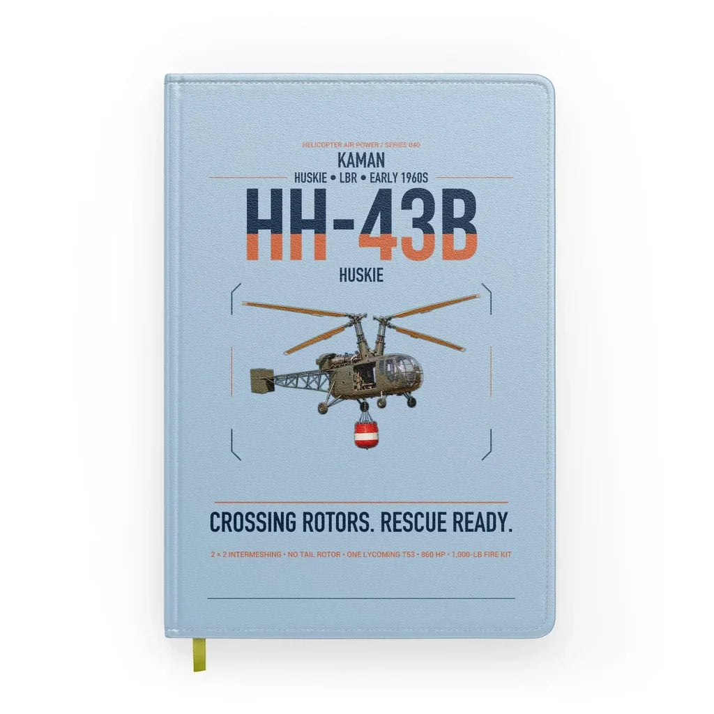 Kaman HH-43B Huskie design on light blue notebook