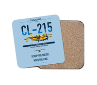 Thumbnail for Canadair CL-215 design on light blue 1 piece coaster