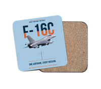Thumbnail for F-16C Fighting Falcon One Airframe Every Mission design on light blue 1 piece coaster