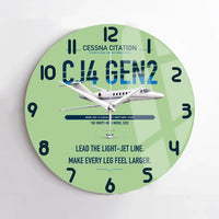 Thumbnail for Cessna Citation CJ4 Gen2 design on light green no frame wall clock