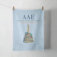 Thumbnail for Rabah Bitat Airport (AAE) design on light blue towel