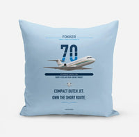 Thumbnail for Fokker 70 design on light blue pillow