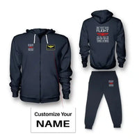 Thumbnail for Once You've Tasted Flight Zipped Hoodie - Dark Blue + Name (Customizable)