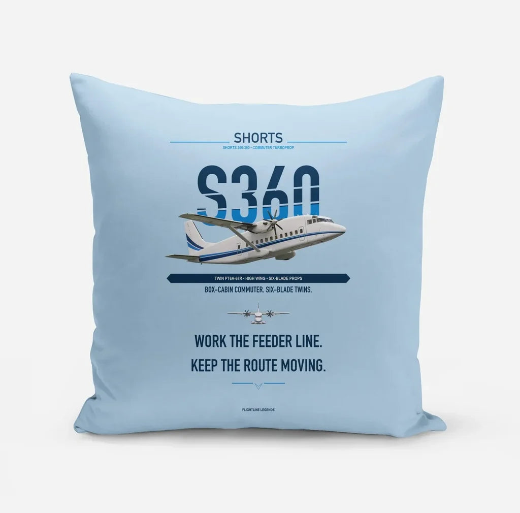 Shorts 360-300 design on light blue pillow