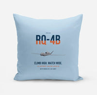 Thumbnail for RQ-4B Global Hawk design on light blue pillow