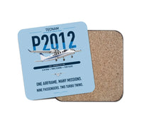 Thumbnail for Tecnam P2012 Traveller design on light blue 1 piece coaster