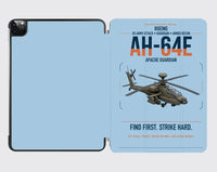 Thumbnail for Boeing AH-64E Apache Guardian design on light blue ipad tablet case