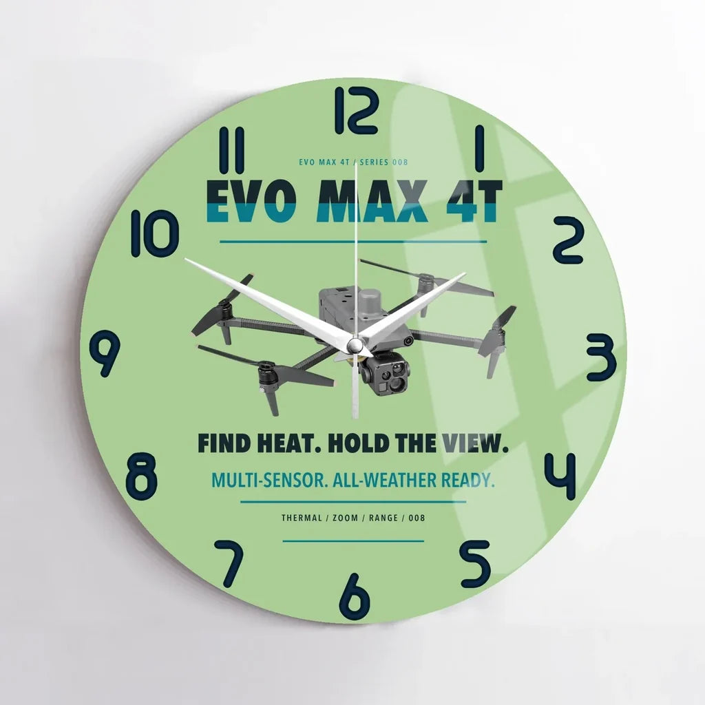 Autel EVO Max 4T design on light green no frame wall clock