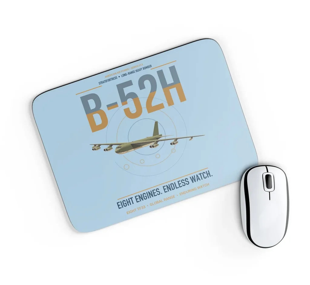 B-52H Stratofortress design on light blue rectangle mouse pad