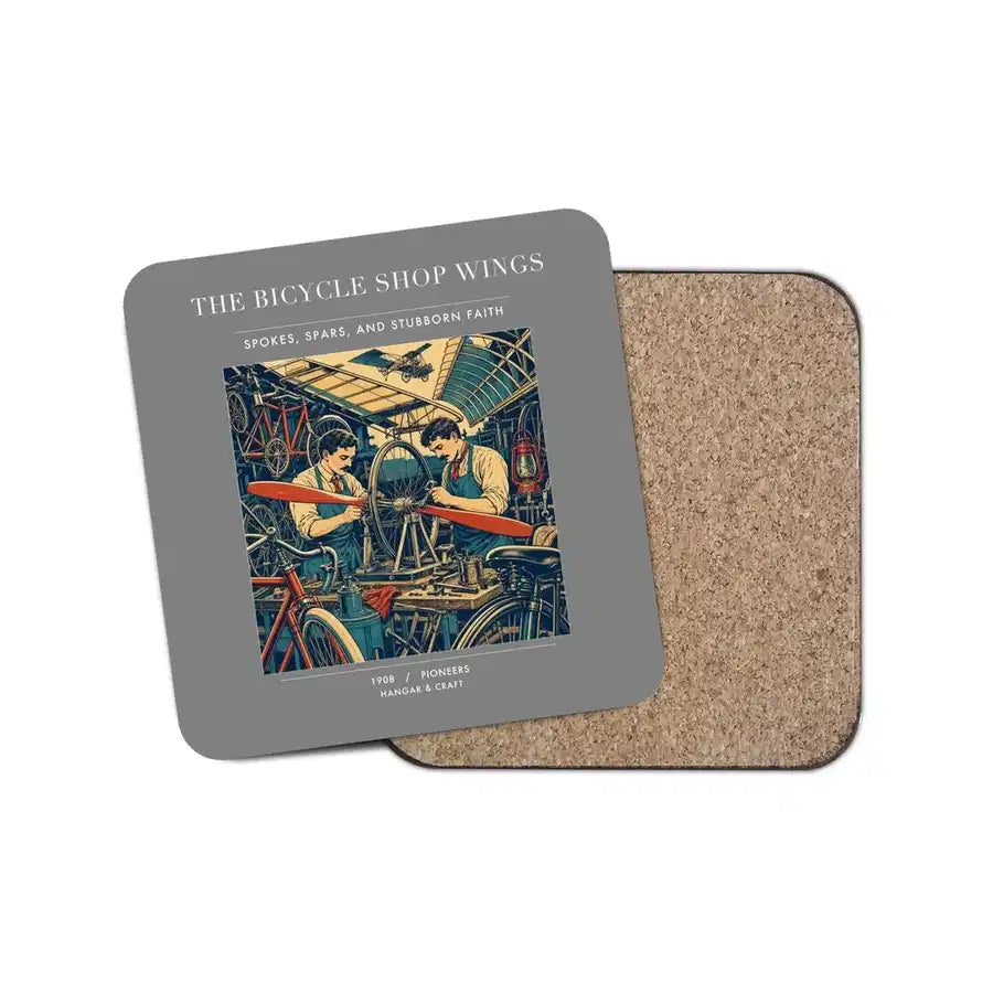The Bicycle Shop Wings - Designed Coasters design on gray 1-piece
