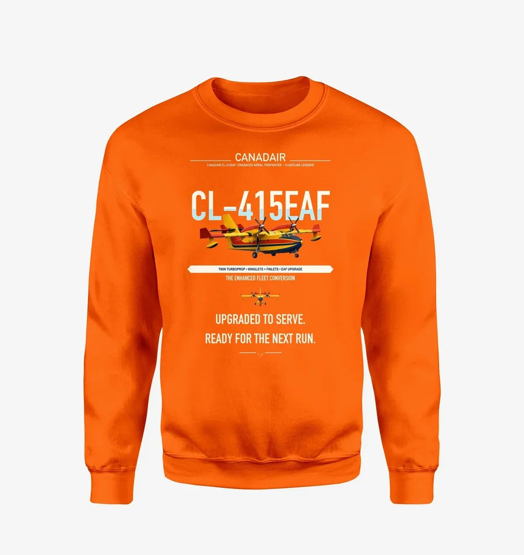 Canadair CL-415EAF design on orange sweatshirt