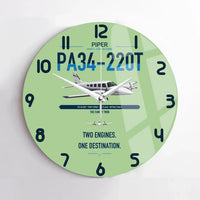 Thumbnail for Piper PA-34-220T Seneca V design on light green no frame wall clock