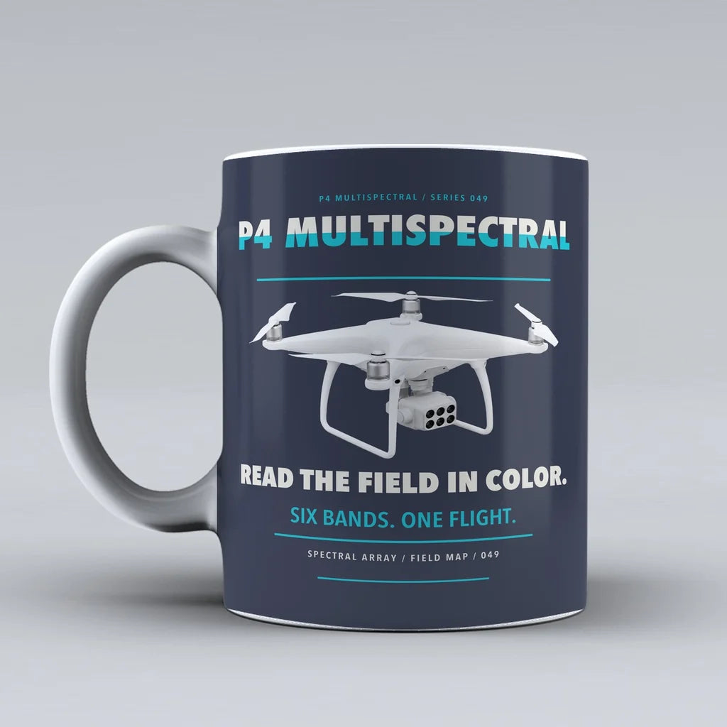 P4 Multispectral Mug design on dark blue dji