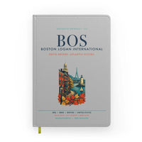 Thumbnail for Boston Logan International Airport (BOS) design on light gray notebook