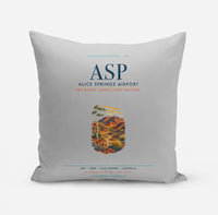 Thumbnail for Alice Springs Airport (ASP) design on light gray pillow