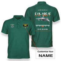 Thumbnail for F A-18E F Buddy Tanker design on green+name double-side polo t-shirt, double-side print