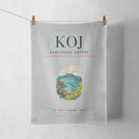 Thumbnail for Kagoshima Airport (KOJ) design on light gray towel