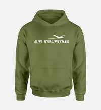 Thumbnail for Air Mauritius Airlines logo printed on green army hoodie