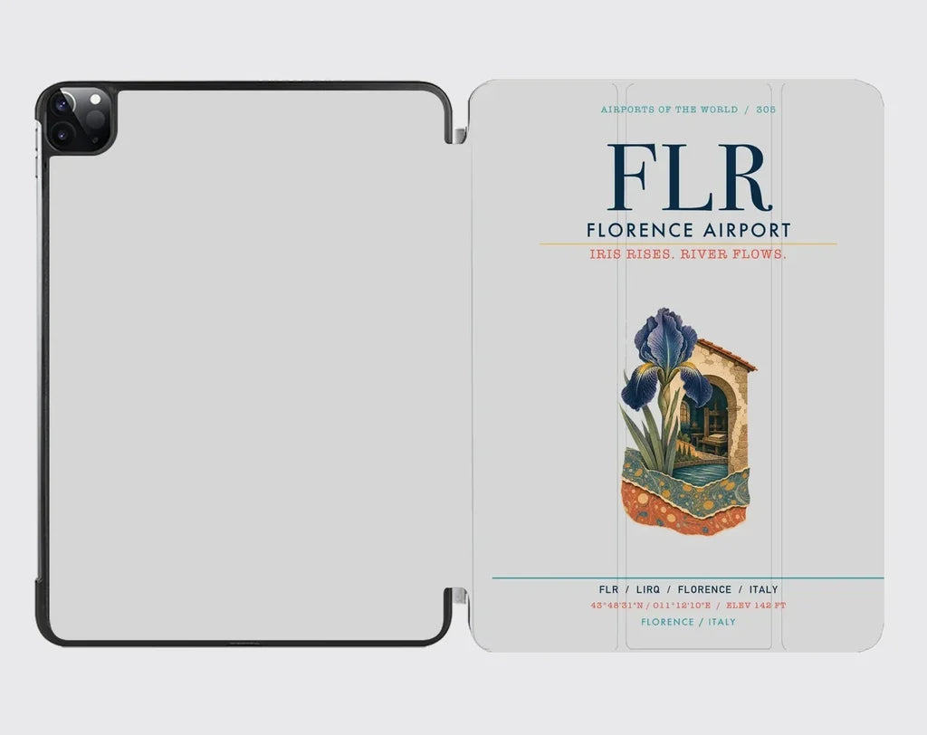 Florence Airport (FLR) design on light gray ipad tablet case