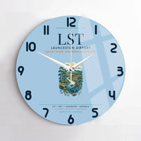 Thumbnail for Launceston Airport (LST) design on light blue no frame wall clock