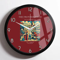 Thumbnail for VINTAGE G4034 - The Frontier Field - Designed Wall Clocks design on darkred framed