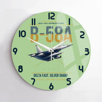 Thumbnail for B-58A Hustler design on light green no frame wall clock