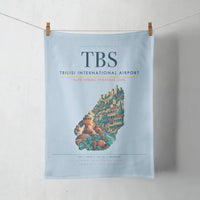 Thumbnail for Tbilisi International Airport (TBS) design on light blue towel