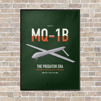 Thumbnail for MQ-1B Predator vertical canvas print - framed - dark green background