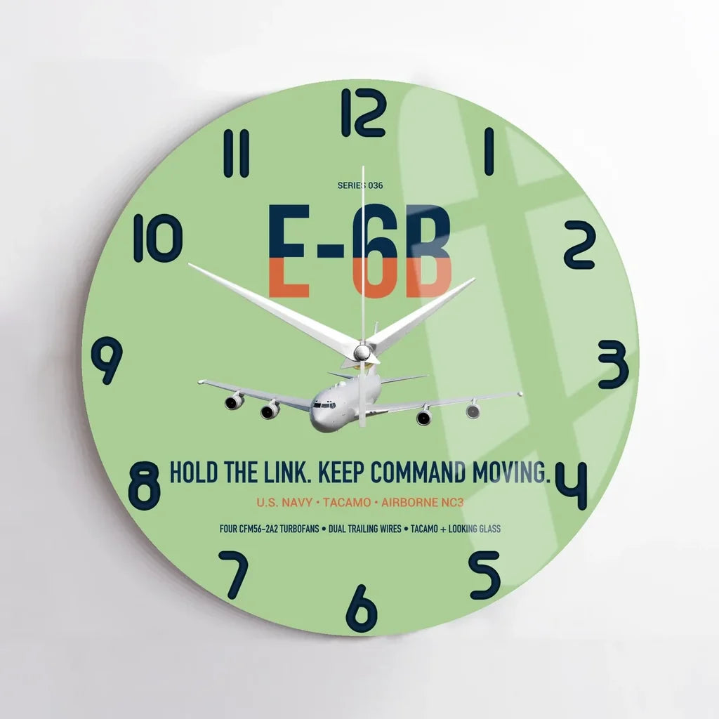 E-6B Mercury design on light green no frame wall clock