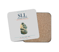 Thumbnail for Salalah Airport (SLL) design on light gray 1 piece coaster