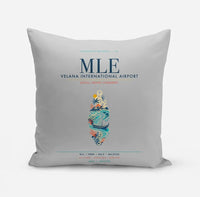 Thumbnail for Velana International Airport Malé (MLE) design on light gray pillow