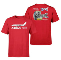 Thumbnail for Airbus A380 & GP700 Engine Designed Double-Side aviation t-shirt