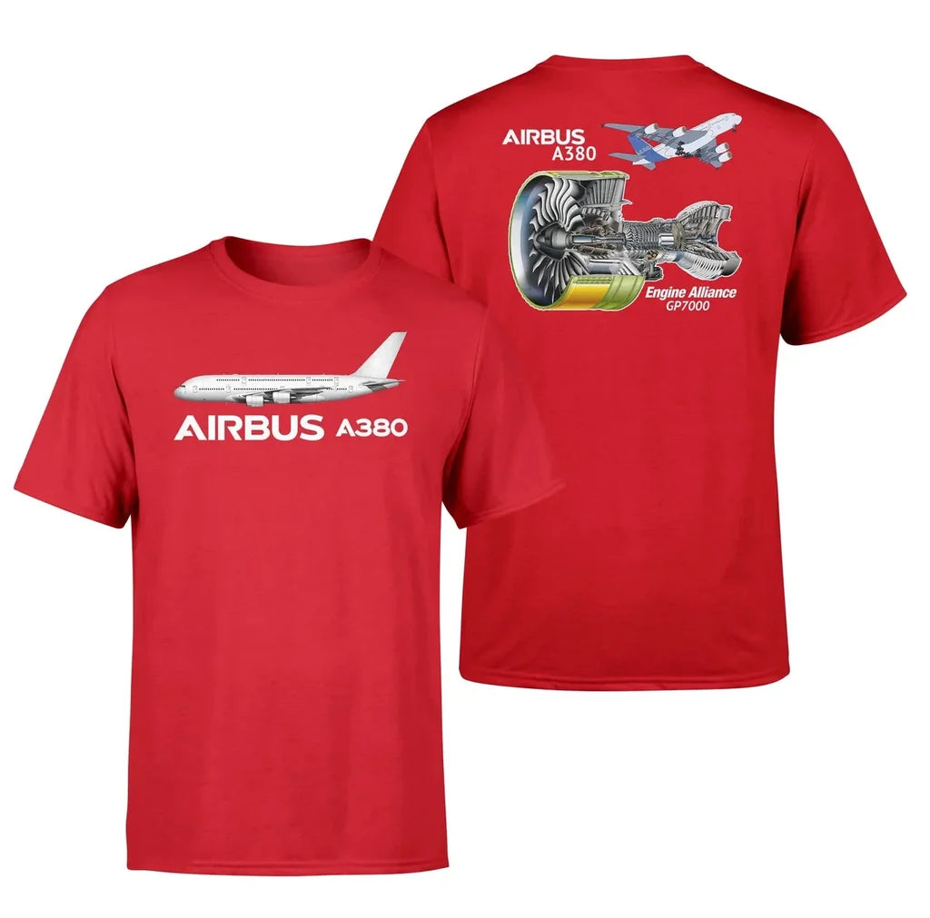 Airbus A380 & GP700 Engine Designed Double-Side aviation t-shirt