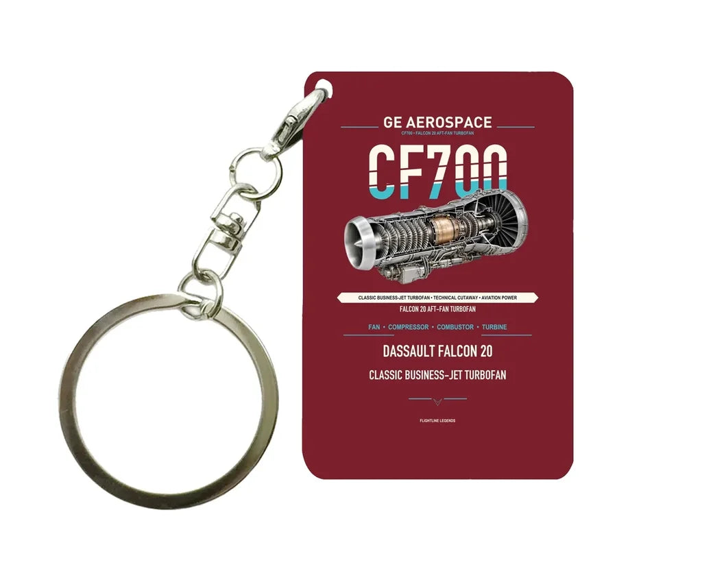 CF700 Key Chain design on dark red key chain