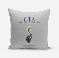 Thumbnail for Catania-Fontanarossa Airport (CTA) design on light gray pillow