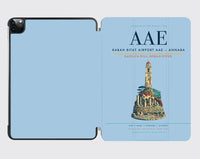 Thumbnail for Rabah Bitat Airport (AAE) design on light blue ipad tablet case