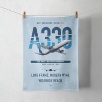 Thumbnail for Airbus A330-900neo design on light blue towel