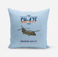 Thumbnail for Boeing CH-47F Chinook design on light blue pillow