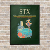 Thumbnail for Henry E. Rohlsen Airport STX — Christiansted vertical canvas print - framed - dark green background
