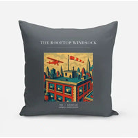 Thumbnail for VINTAGE G4312 - The Rooftop Windsock - Designed Pillows design on gray
