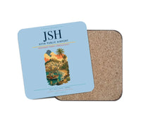 Thumbnail for Sitia Public Airport (JSH) design on light blue 1 piece coaster