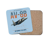 Thumbnail for AV-8B Harrier II design on light blue 1 piece coaster