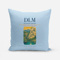Thumbnail for Dalaman Airport (DLM) design on light blue pillow