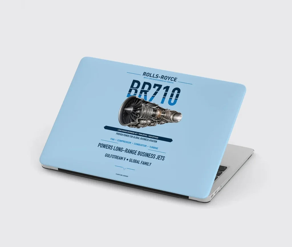BR710 design on light blue MacBook case