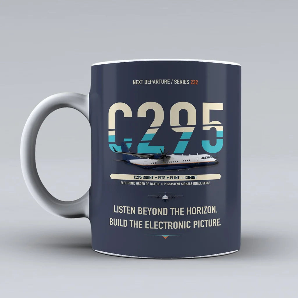 C295 SIGINT Mug design on dark blue airbus