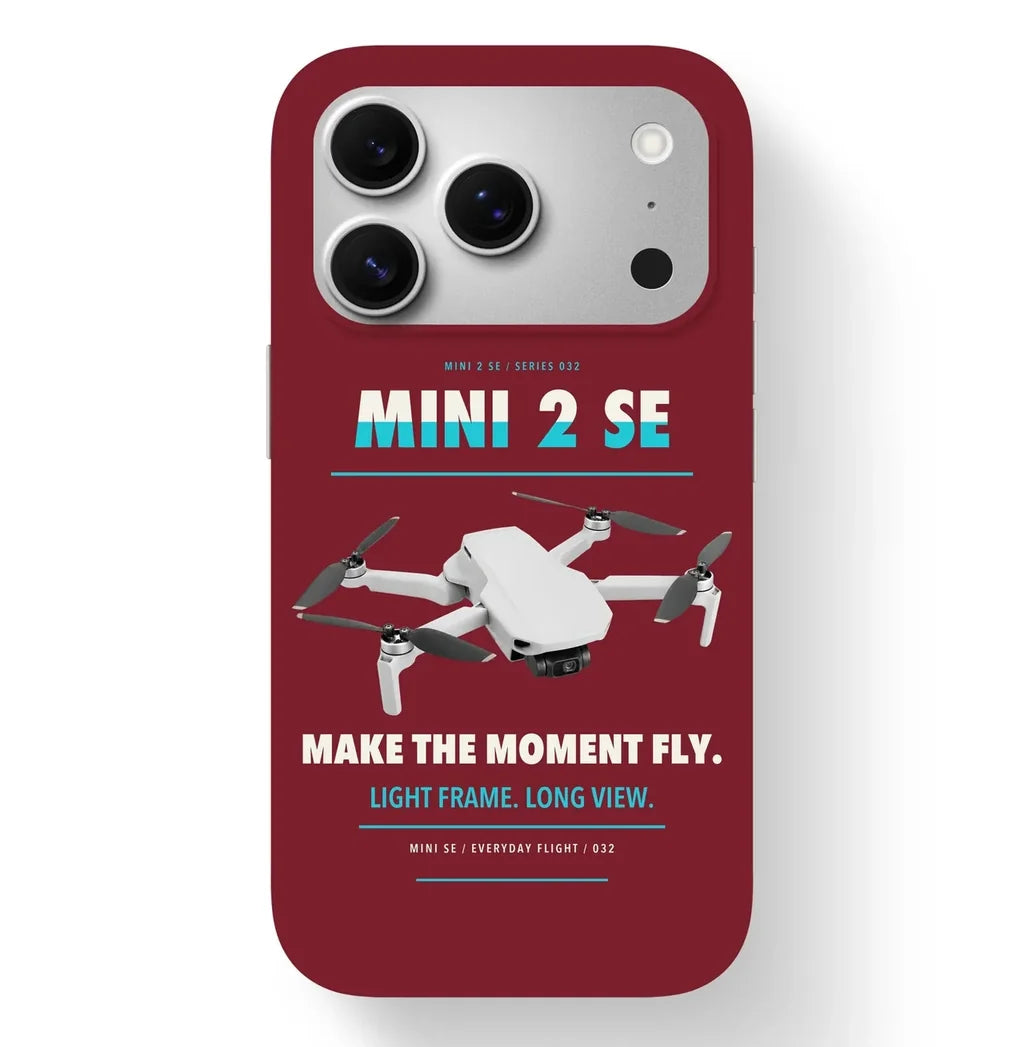 DJI Mini 2 SE Case design on dark red iphone case