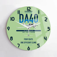 Thumbnail for Diamond DA40 design on light green no frame wall clock